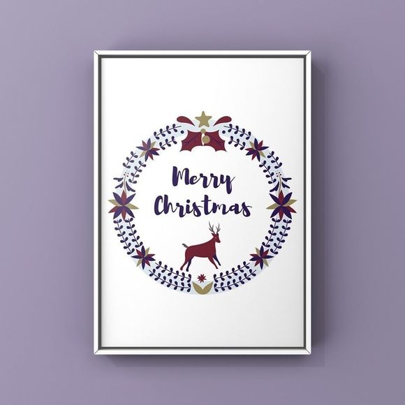 Limited edition modern minimalist Christmas illustration ornament art print set - Picture 5 of 16